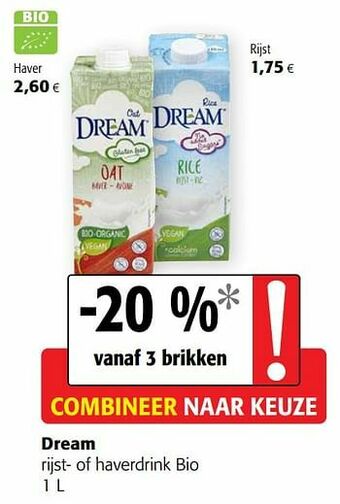 Colruyt Dream rijst- of haverdrink bio aanbieding