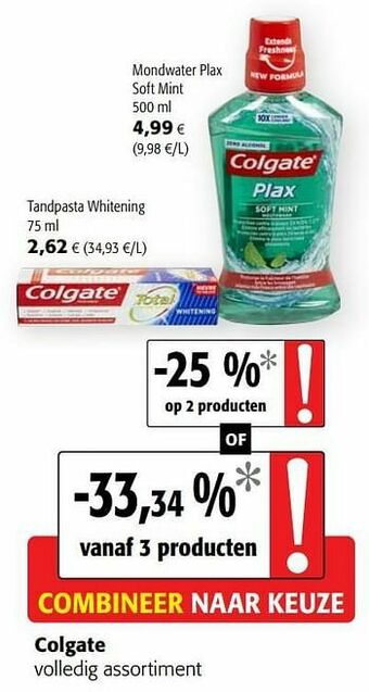 Colruyt Colgate volledig assortiment aanbieding