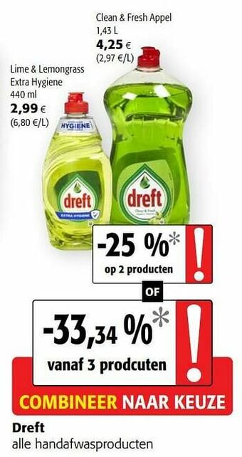 Colruyt Dreft alle handafwasproducten aanbieding