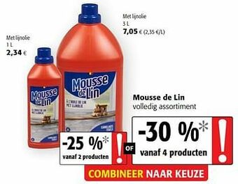 Colruyt Mousse de lin volledig assortiment aanbieding
