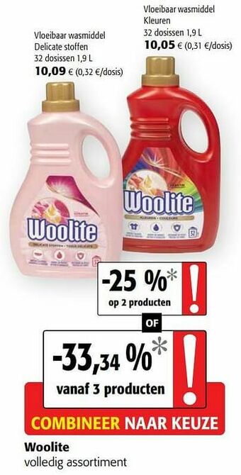 Colruyt Woolite volledig assortiment aanbieding