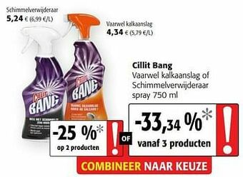 Colruyt Cillit bang vaarwel kalkaanslag of schimmelverwijderaar spray aanbieding