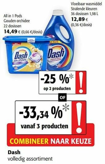 Colruyt Dash volledig assortiment aanbieding