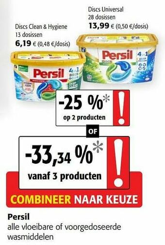 Colruyt Persil alle vloeibare of voorgedoseerde wasmiddelen aanbieding