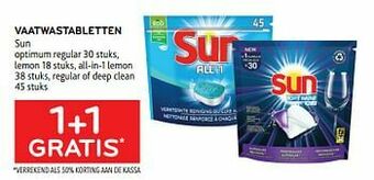 Alvo Vaatwastabletten sun 1+1 gratis aanbieding