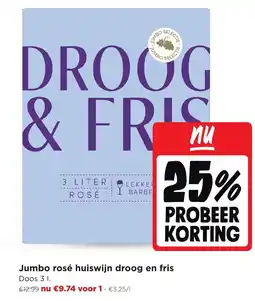 Jumbo Jumbo rosé huiswijn droog en fris aanbieding