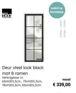 Multi bazar Deur steel look black mat 8 ramen aanbieding