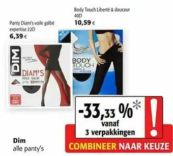 Colruyt Dim alle panty’s aanbieding