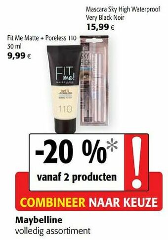 Colruyt Maybelline volledig assortiment aanbieding