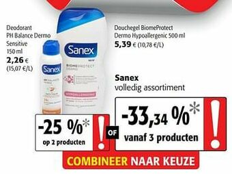 Colruyt Sanex volledig assortiment aanbieding