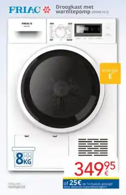 Eldi Friac droogkast met warmtepomp DKW8101E aanbieding