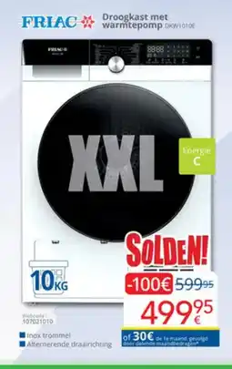 Eldi Friac Droogkast met warmtepomp DKW1010E aanbieding
