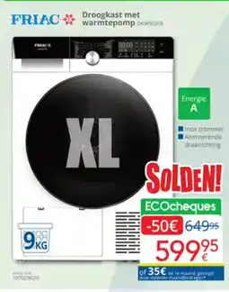 Eldi Friac Droogkast met warmtepomp DKW9020E aanbieding