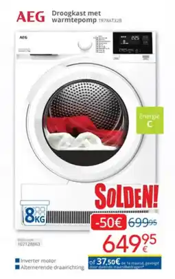 Eldi AEG droogkast met warmtepomp TR78AT328 aanbieding