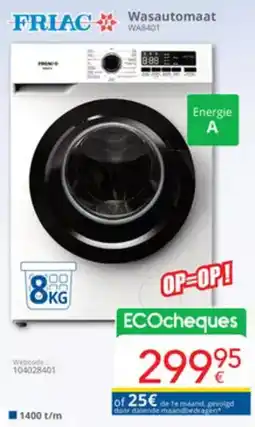 Eldi Friac Wasautomaat WA8401 aanbieding