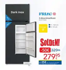 Eldi Friac 2-deurskoelkast KK 2719/2D aanbieding