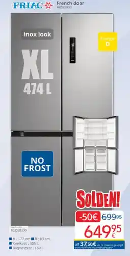 Eldi Friac french door FRD83000X aanbieding
