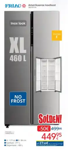 Eldi Friac amerikaanse koelkast S857013X aanbieding