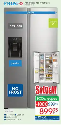 Eldi Friac amerikaanse koelkast SBS7031IM-IX aanbieding