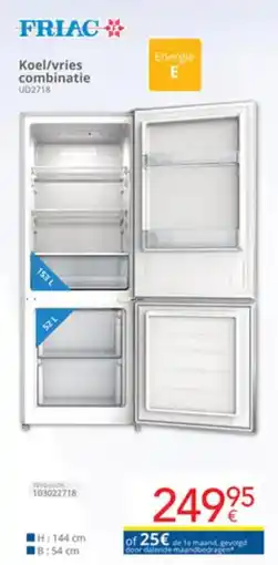 Eldi Friac Koel/vries combinatie UD2718 aanbieding