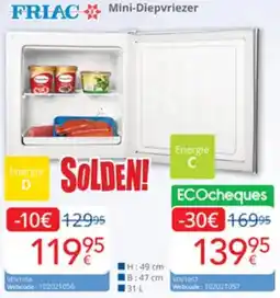 Eldi Friac mini-diepvriezer VD0 aanbieding