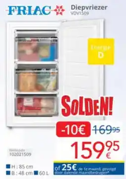 Eldi Friac Diepvriezer VOV1509 aanbieding