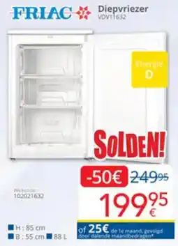Eldi Friac diepvriezer VDV11632 aanbieding