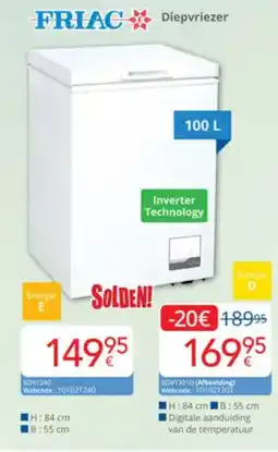 Eldi Friac diepvriezer aanbieding