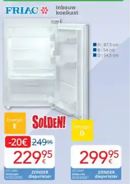 Eldi Friac inbouw koelkast aanbieding