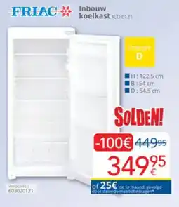 Eldi Friac inbouw koelkast ICO 0121 aanbieding