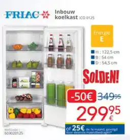 Eldi Friac inbouw koelkast ICO 0125 aanbieding