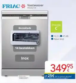 Eldi Friac Vaatwasser VW2021IX aanbieding