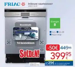 Eldi Friac Inbouw Vaatwasser IVW3110LIX aanbieding