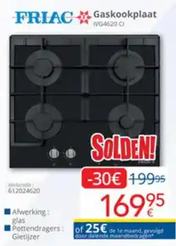 Eldi Friac gaskookplaat IVG4620 CI aanbieding