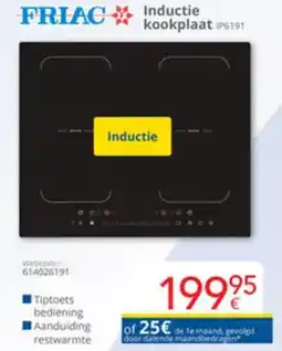 Eldi Friac inductie kookplaat IP6191 aanbieding