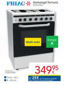 Eldi Friac gemengd fornuis GFMA7000 aanbieding