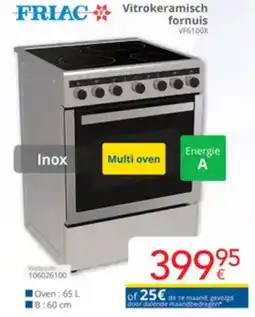 Eldi Friac Vitrokeramisch fornuis VF6100X aanbieding