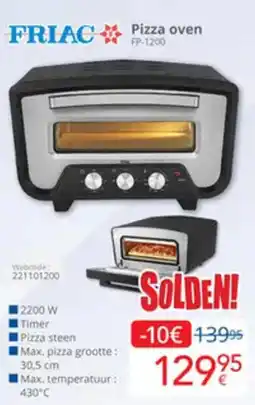 Eldi Friac pizza oven FP-1200 aanbieding