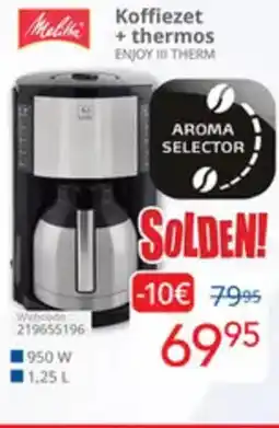 Eldi Melitta Koffiezet + thermos ENJOY III THERM aanbieding