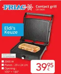 Eldi Friac contact grill GR-0600 aanbieding