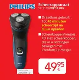 Eldi Philips Scheerapparaat 51151/00 WET & DRY aanbieding