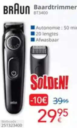 Eldi Braun baardtrimmer BT3400 aanbieding