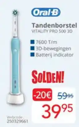 Eldi Oral-B Tandenborstel VITALITY PRO 500 3D aanbieding