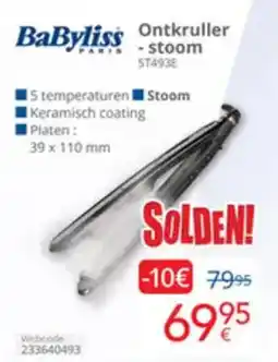 Eldi BaByliss Ontkruller stoom ST493E aanbieding