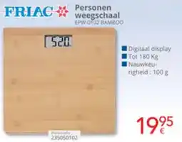 Eldi Friac personen weegschaal EPW-0102 BAMBOO aanbieding