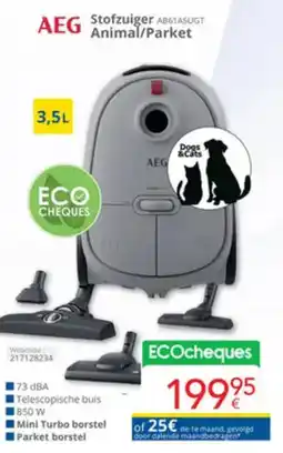 Eldi AEG Stofzuiger AB61ASUGT Animal/Parket aanbieding