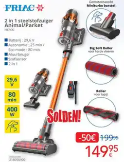 Eldi Friac 2 in 1 steelstofzuiger Animal/Parket HC900 aanbieding