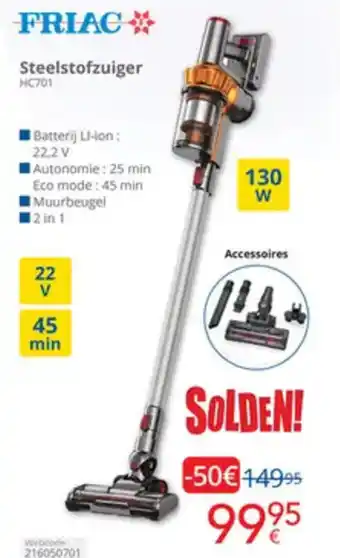 Eldi Friac Steelstofzuiger HC701 aanbieding
