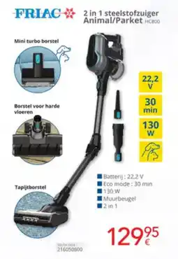 Eldi Friac2 in 1 steelstofzuiger Animal/Parket HC800 aanbieding