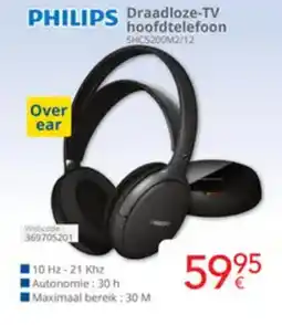 Eldi Philips draadloze TV hoofdtelefoon SHCS200M2/12 aanbieding